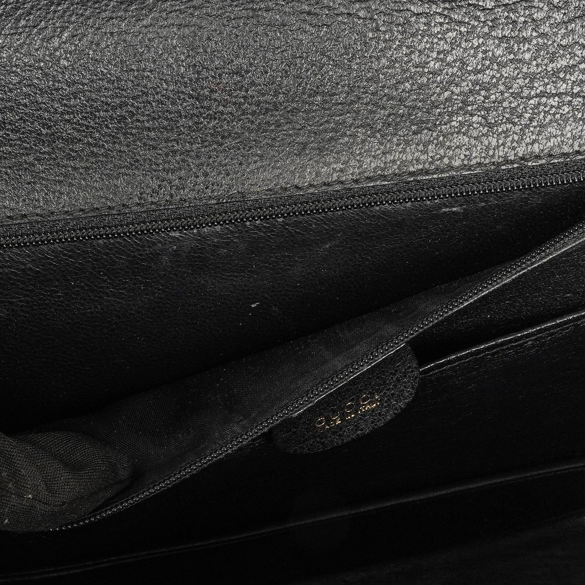 Gucci Bamboo Top Handle Ledertasche in Schwarz