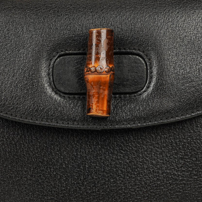 Gucci Bamboo Top Handle Ledertasche in Schwarz