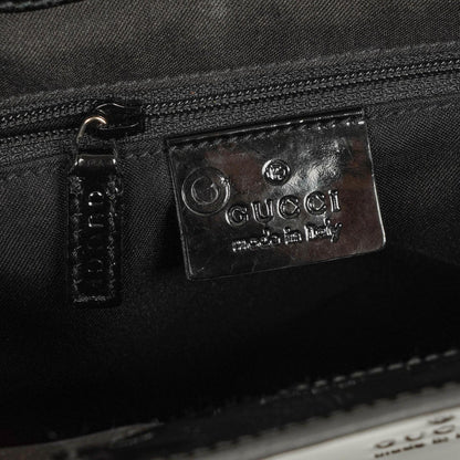 Gucci Bamboo Tasche mit Obergriff aus schwarzem Lackleder