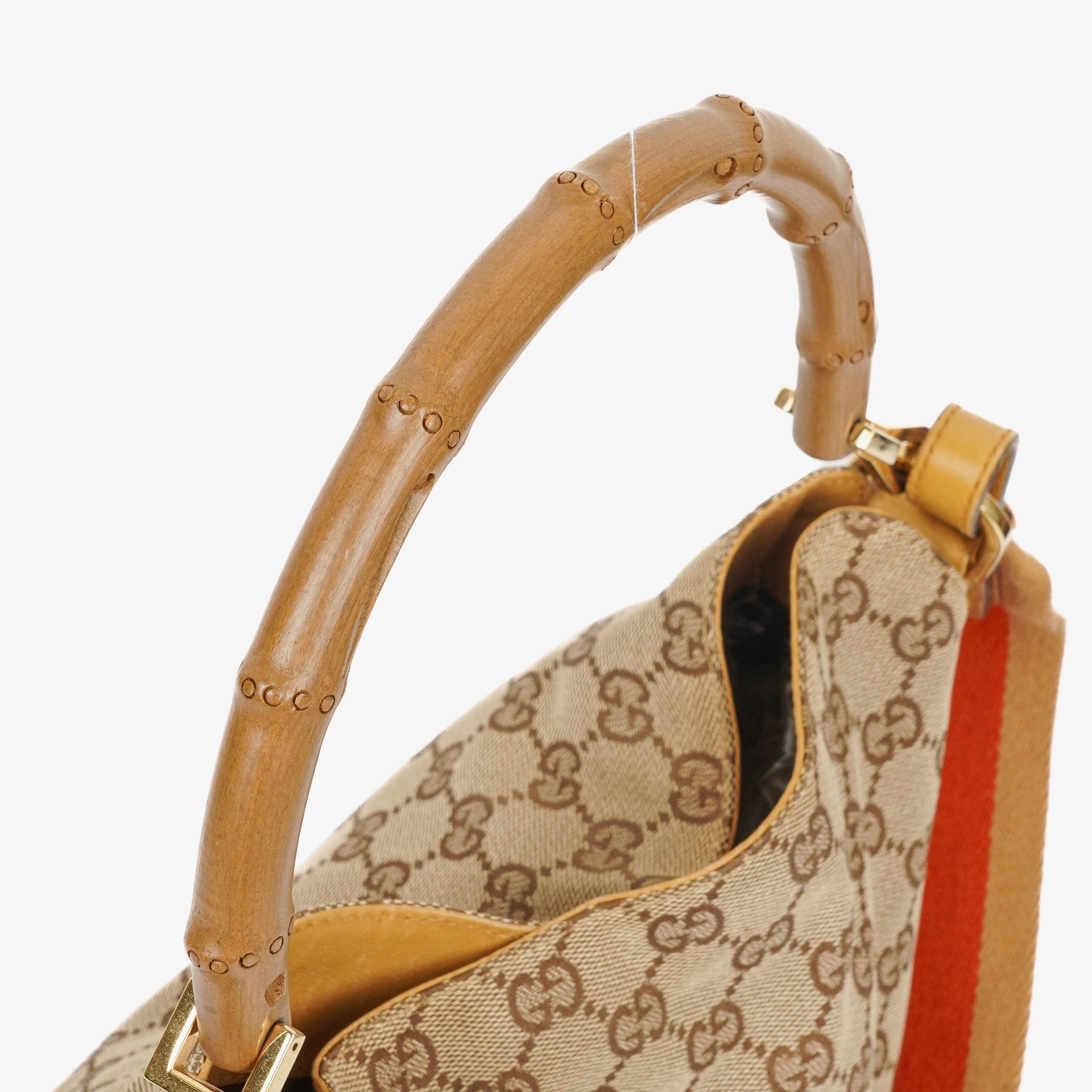 Gucci Bamboo Hobo-Tasche mit Top Handle aus GG Canvas und Leder