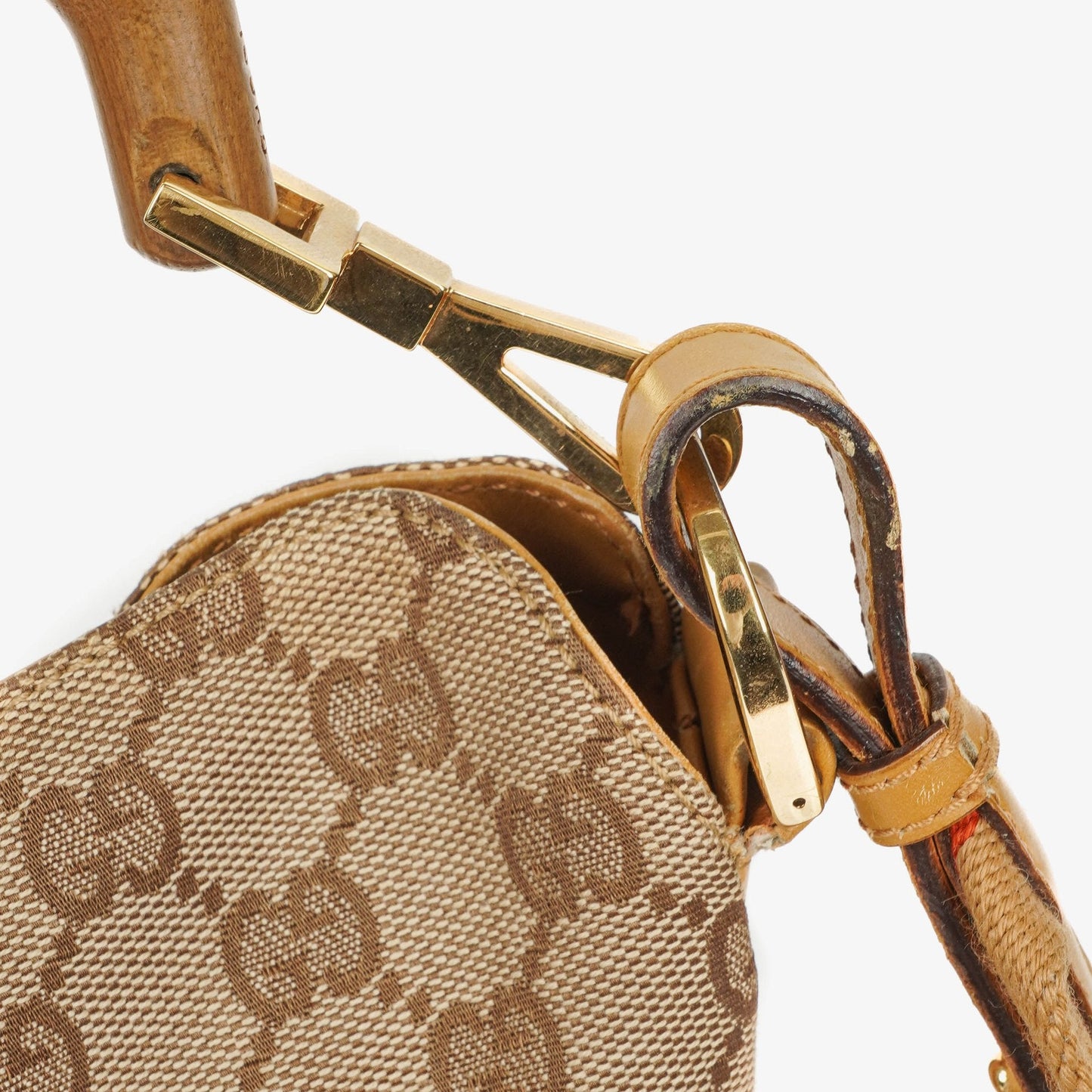Gucci Bamboo Hobo-Tasche mit Top Handle aus GG Canvas und Leder