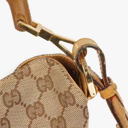 Gucci Bamboo Hobo-Tasche mit Top Handle aus GG Canvas und Leder