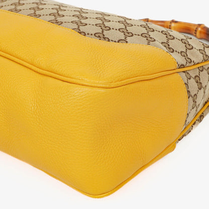 Gucci Bamboo Top Handle Hobo-Tasche aus beigem GG Canvas