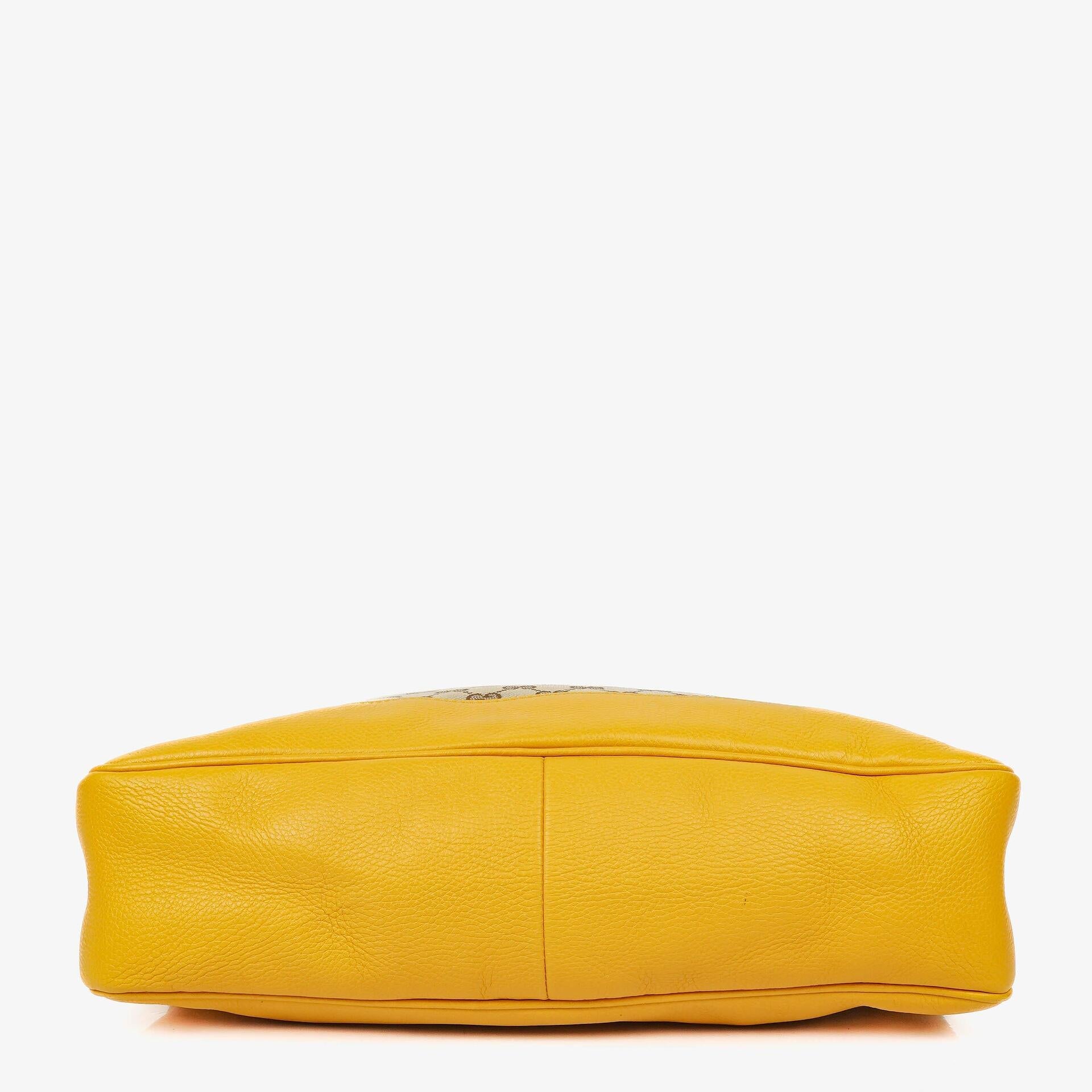Gucci Bamboo Top Handle Hobo-Tasche aus beigem GG Canvas