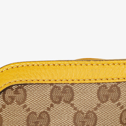 Gucci Bamboo Top Handle Hobo-Tasche aus beigem GG Canvas