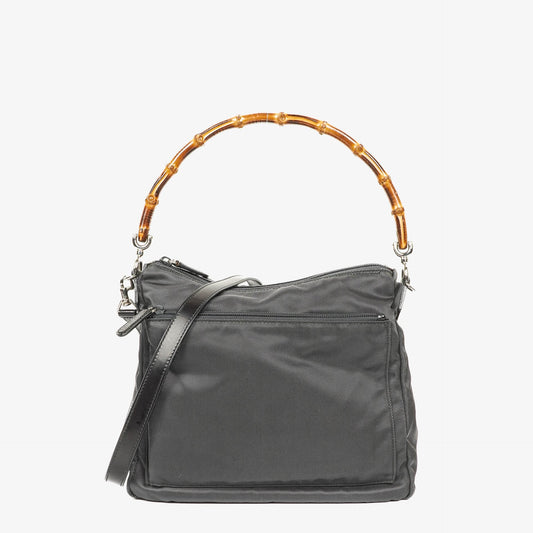 Gucci Bamboo Top Handle Hobo Tasche aus grauem Canvas