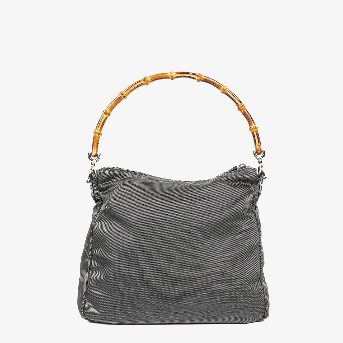 Gucci Bamboo Top Handle Hobo Tasche aus grauem Canvas