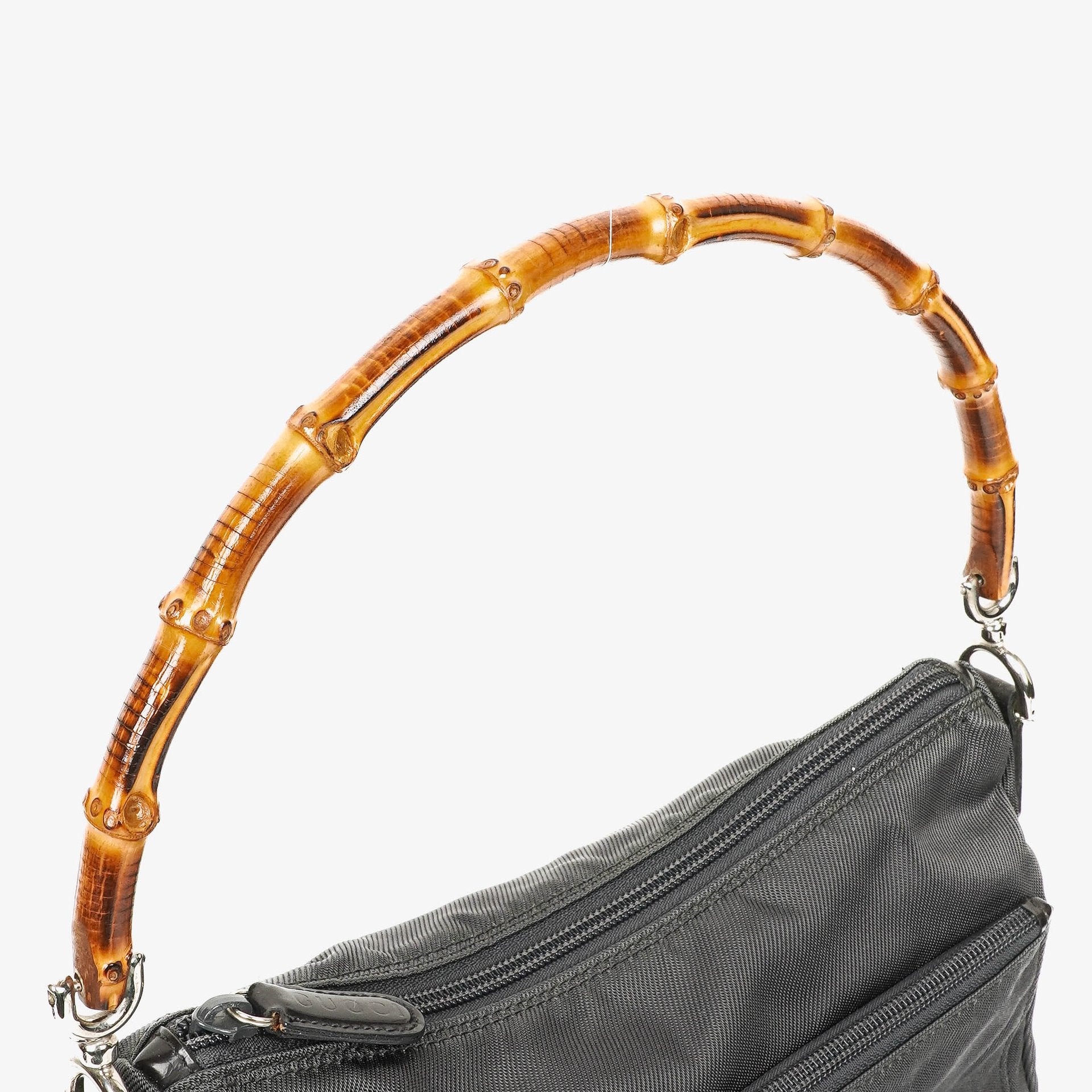 Gucci Bamboo Top Handle Hobo Tasche aus grauem Canvas