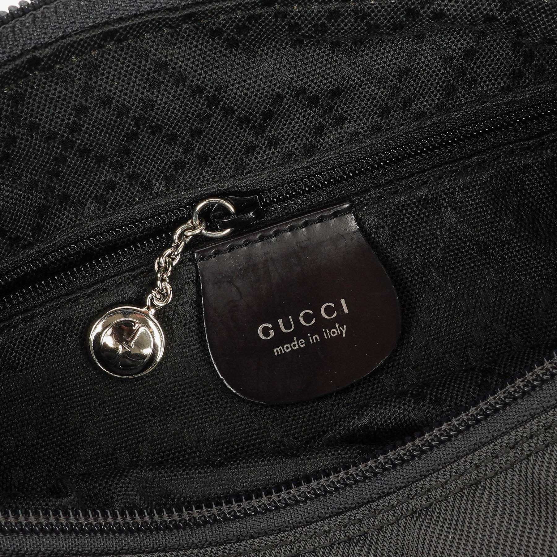Gucci Bamboo Top Handle Hobo Tasche aus grauem Canvas
