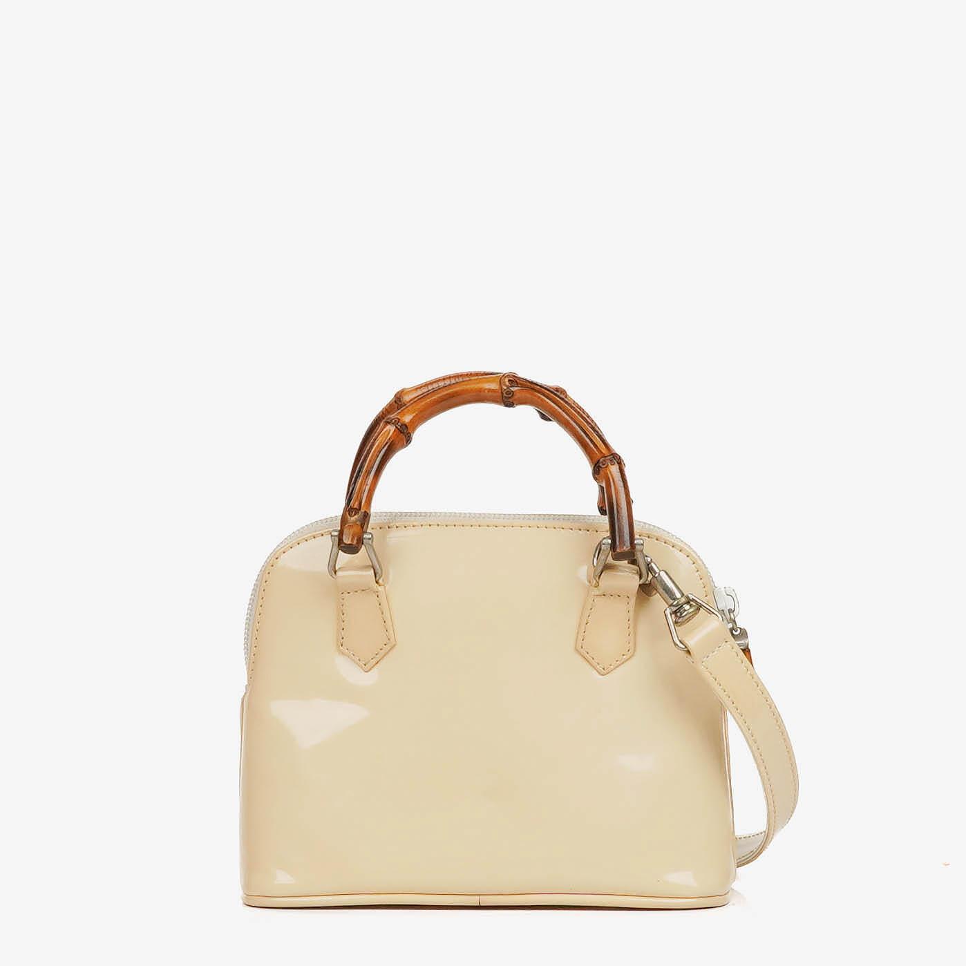Gucci Bamboo Top Handle Lackleder Handtasche