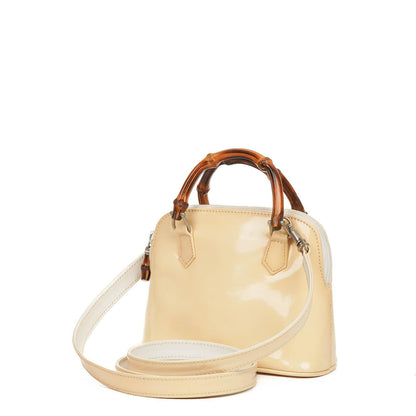 Gucci Bamboo Top Handle Lackleder Handtasche