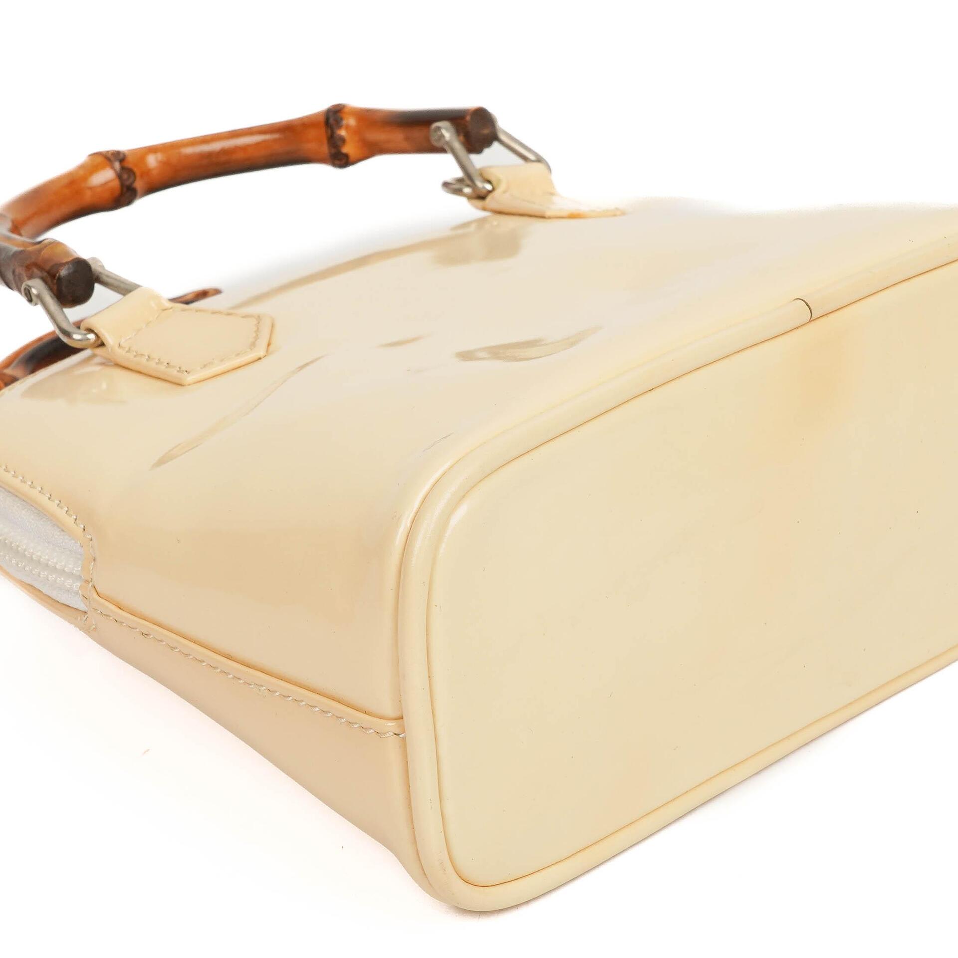 Gucci Bamboo Top Handle Lackleder Handtasche