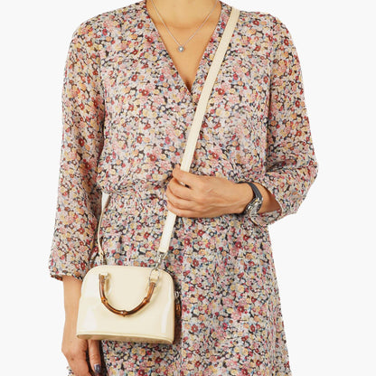 Gucci Bamboo Top Handle Lackleder Handtasche