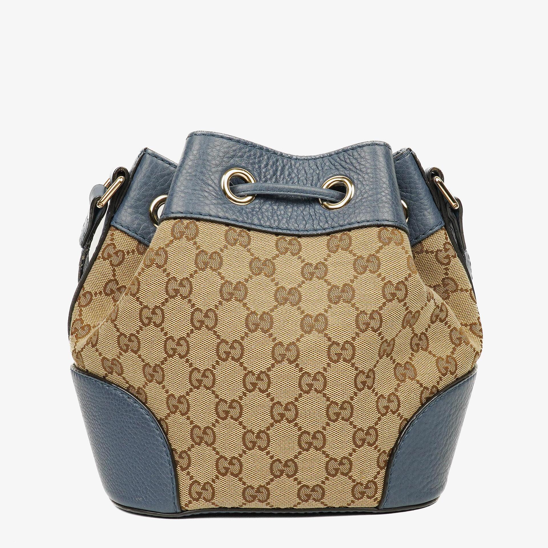 Gucci Cellarius Beuteltasche aus Kalbsleder mit Beige/Ebony Washed Ink Monogram