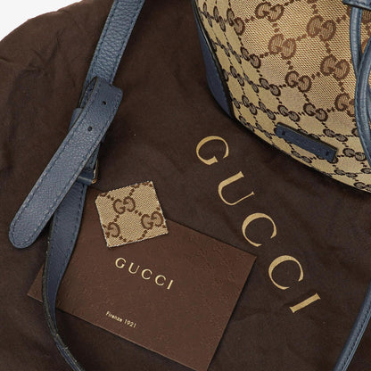 Gucci Cellarius Beuteltasche aus Kalbsleder mit Beige/Ebony Washed Ink Monogram