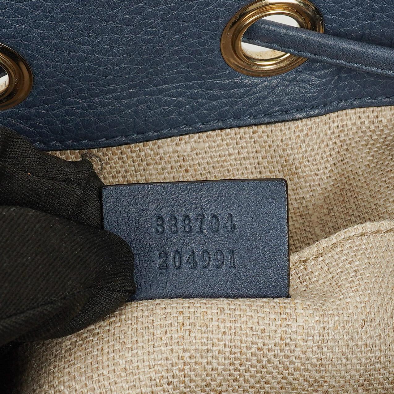 Gucci Cellarius Beuteltasche aus Kalbsleder mit Beige/Ebony Washed Ink Monogram