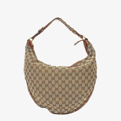 Gucci Hobo-Tasche aus beige/braunem GG Stoff-Canvas