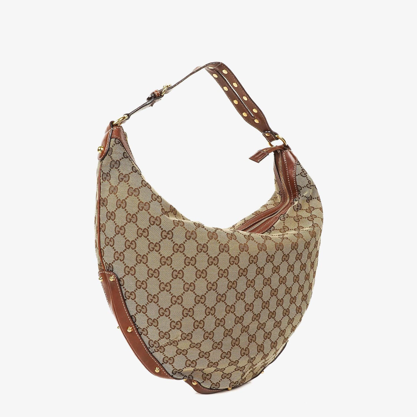 Gucci Hobo-Tasche aus beige/braunem GG Stoff-Canvas