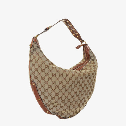 Gucci Hobo-Tasche aus beige/braunem GG Stoff-Canvas