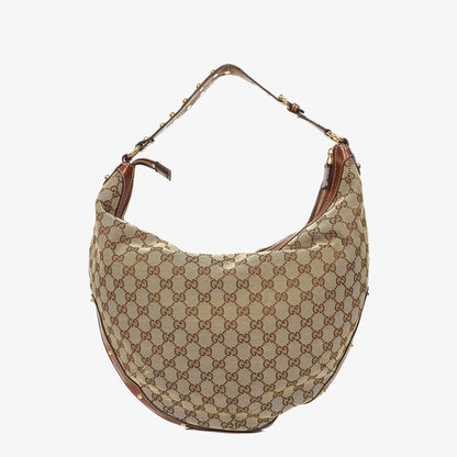 Gucci Hobo-Tasche aus beige/braunem GG Stoff-Canvas