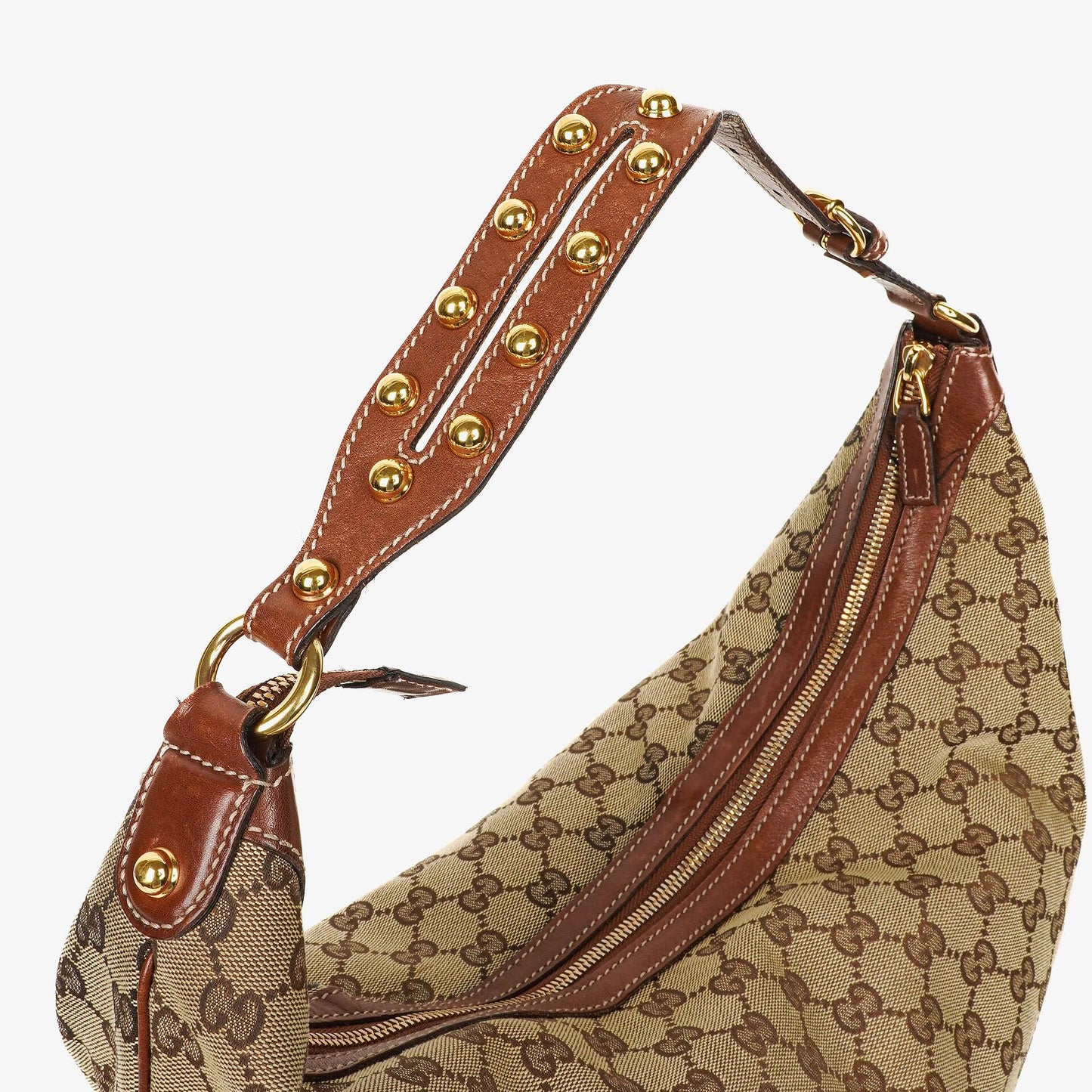 Gucci Hobo-Tasche aus beige/braunem GG Stoff-Canvas