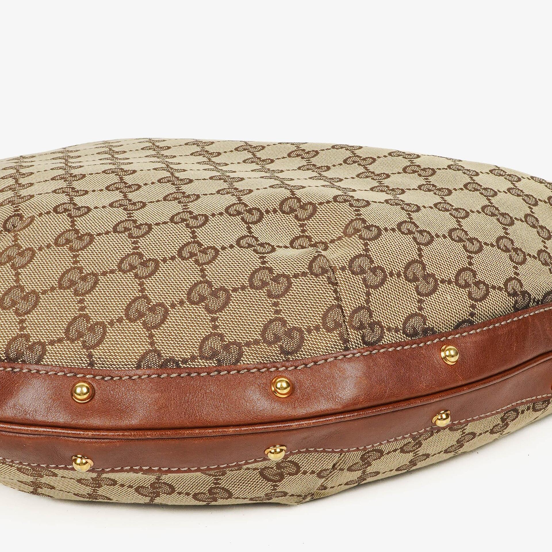 Gucci Hobo-Tasche aus beige/braunem GG Stoff-Canvas
