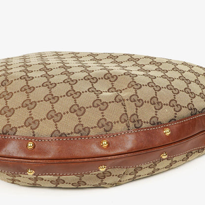 Gucci Hobo-Tasche aus beige/braunem GG Stoff-Canvas