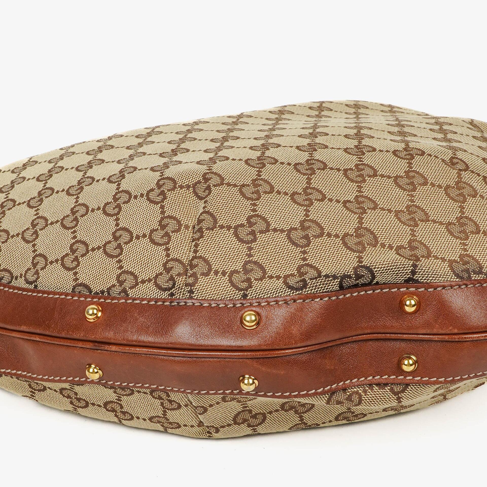 Gucci Hobo-Tasche aus beige/braunem GG Stoff-Canvas
