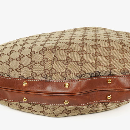 Gucci Hobo-Tasche aus beige/braunem GG Stoff-Canvas