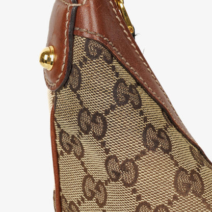 Gucci Hobo-Tasche aus beige/braunem GG Stoff-Canvas
