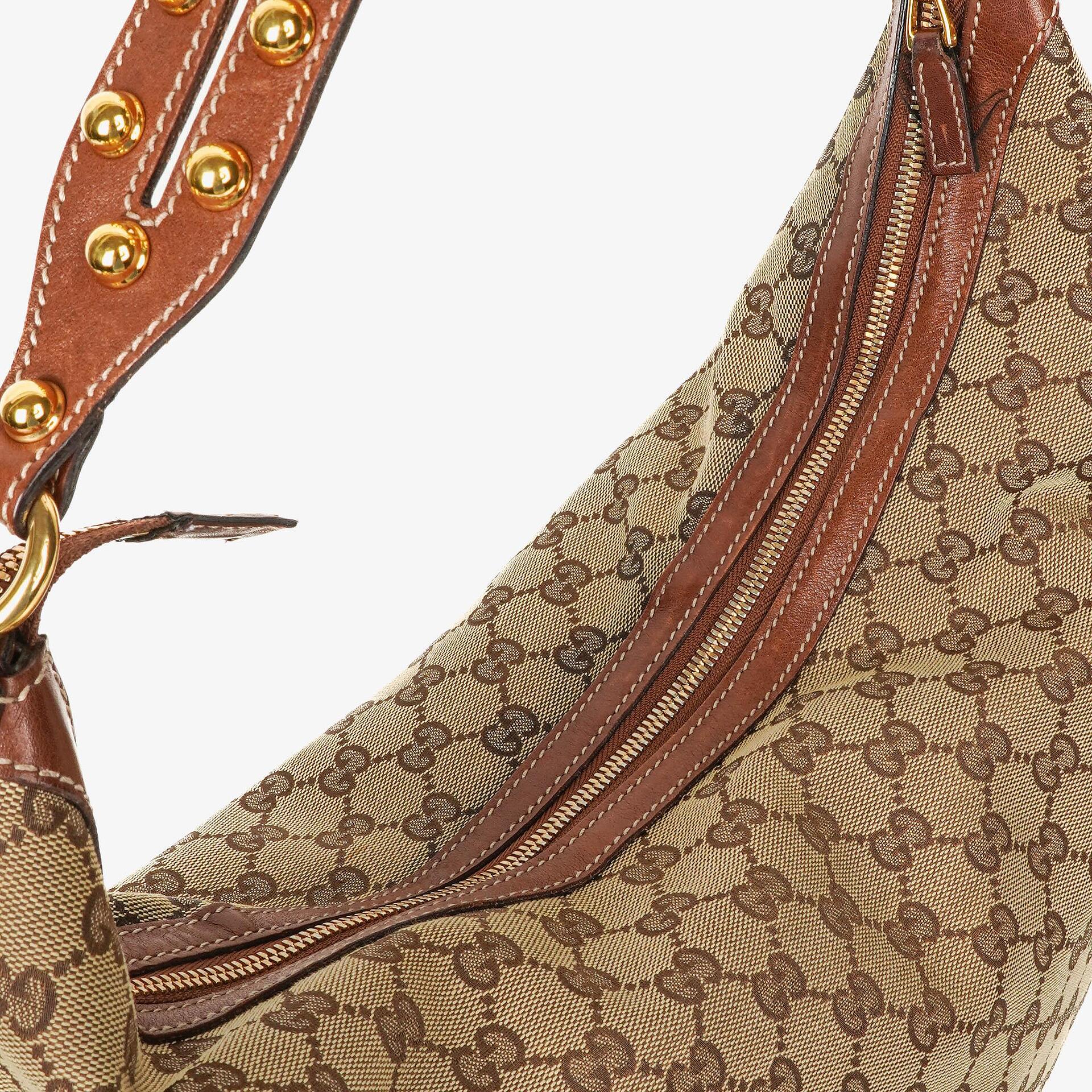 Gucci Hobo-Tasche aus beige/braunem GG Stoff-Canvas