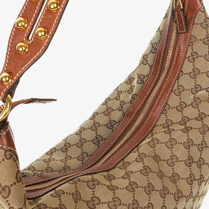 Gucci Hobo-Tasche aus beige/braunem GG Stoff-Canvas