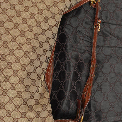 Gucci Hobo-Tasche aus beige/braunem GG Stoff-Canvas