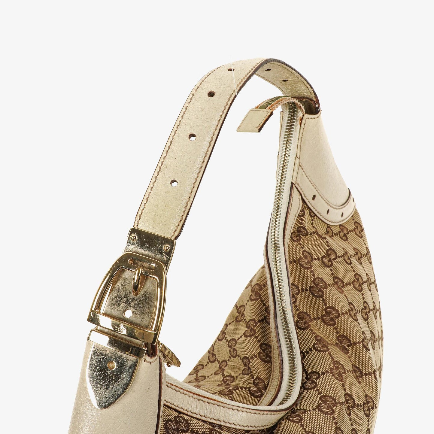 Gucci Hobo Tasche aus beige/ebenholzfarbenem GG Fabric Canvas