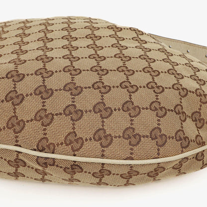 Gucci Hobo Tasche aus beige/ebenholzfarbenem GG Fabric Canvas
