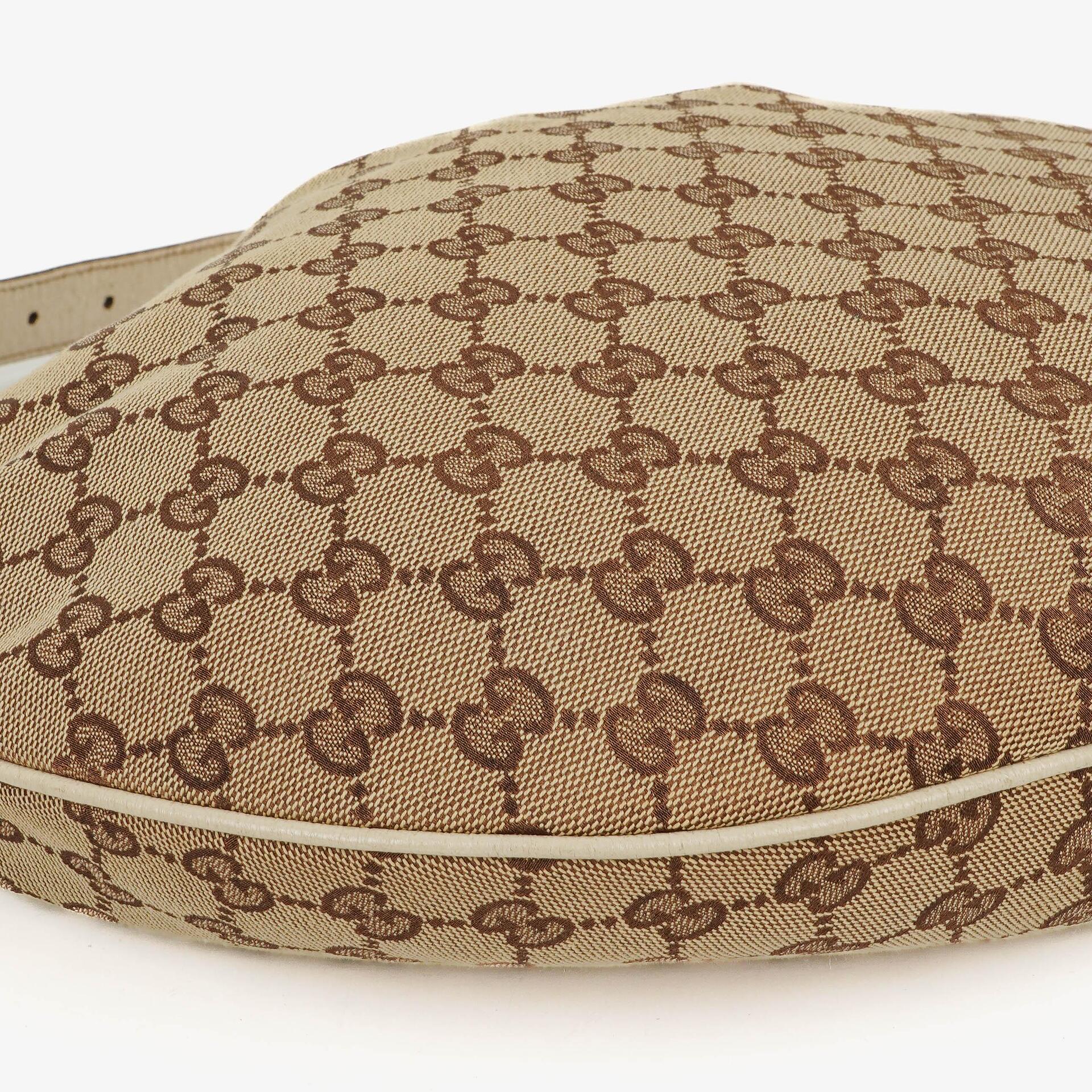 Gucci Hobo Tasche aus beige/ebenholzfarbenem GG Fabric Canvas