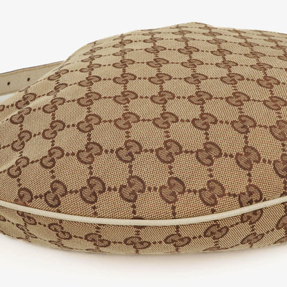 Gucci Hobo Tasche aus beige/ebenholzfarbenem GG Fabric Canvas