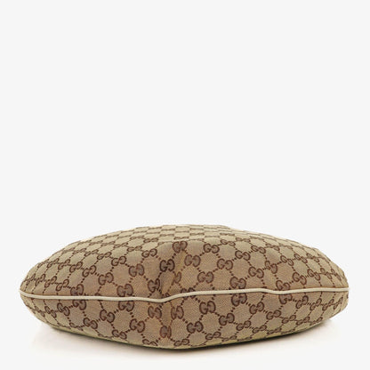 Gucci Hobo Tasche aus beige/ebenholzfarbenem GG Fabric Canvas