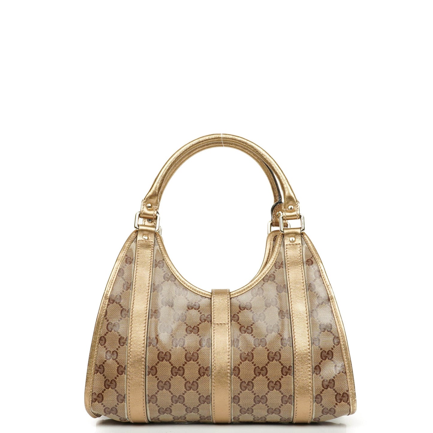 Gucci Joy Schultertasche aus beige/goldfarbenem kristallbeschichtetem Canvas