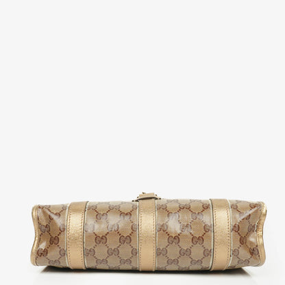 Gucci Joy Schultertasche aus beige/goldfarbenem kristallbeschichtetem Canvas