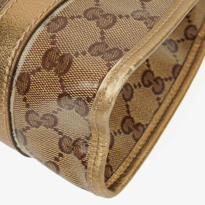 Gucci Joy Schultertasche aus beige/goldfarbenem kristallbeschichtetem Canvas