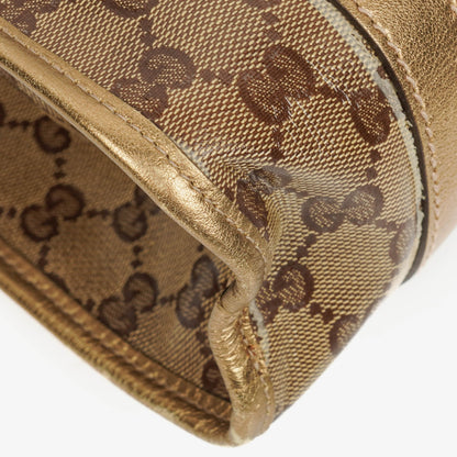 Gucci Joy Schultertasche aus beige/goldfarbenem kristallbeschichtetem Canvas