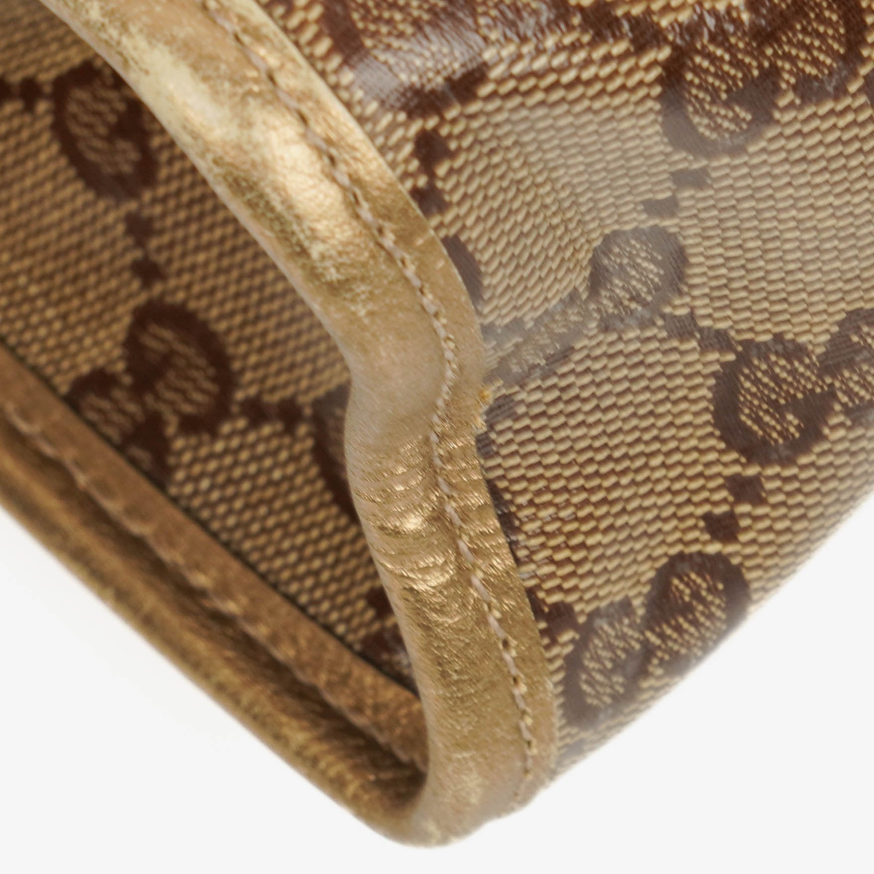 Gucci Joy Schultertasche aus beige/goldfarbenem kristallbeschichtetem Canvas
