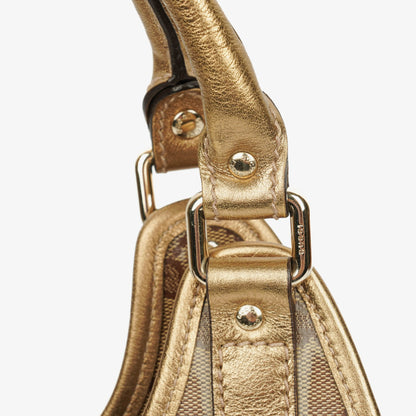 Gucci Joy Schultertasche aus beige/goldfarbenem kristallbeschichtetem Canvas