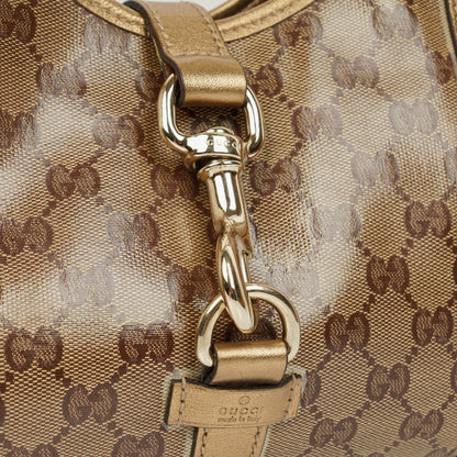 Gucci Joy Schultertasche aus beige/goldfarbenem kristallbeschichtetem Canvas
