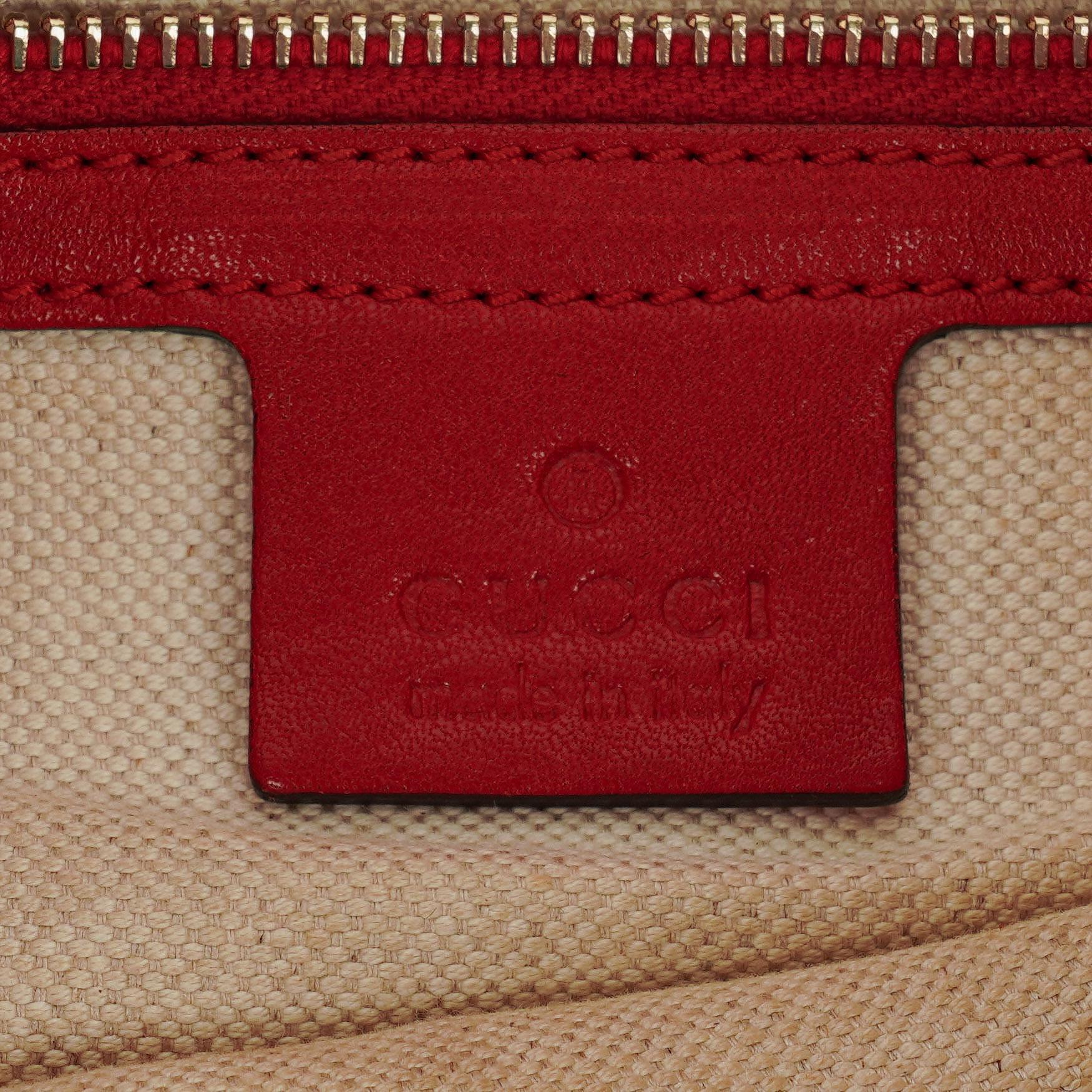 Gucci Bella Top-Handle-Tasche aus beige/rotem GG Canvas