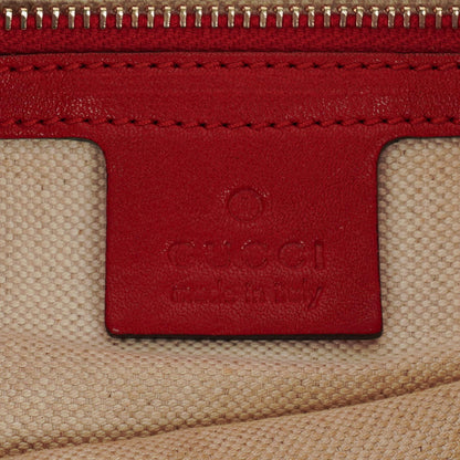 Gucci Bella Top-Handle-Tasche aus beige/rotem GG Canvas
