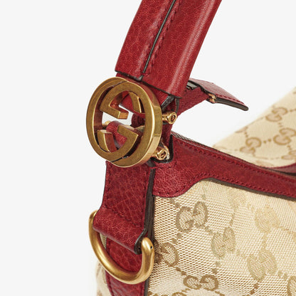 Gucci Beige/Rot GG Canvas Miss GG Original Hobo-Tasche