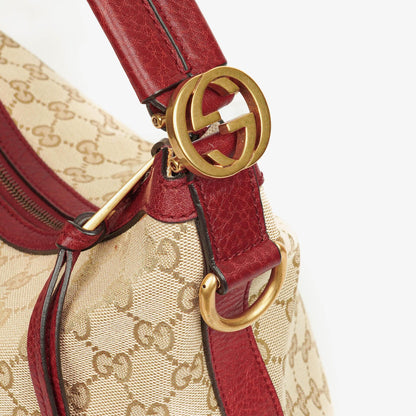 Gucci Beige/Rot GG Canvas Miss GG Original Hobo-Tasche