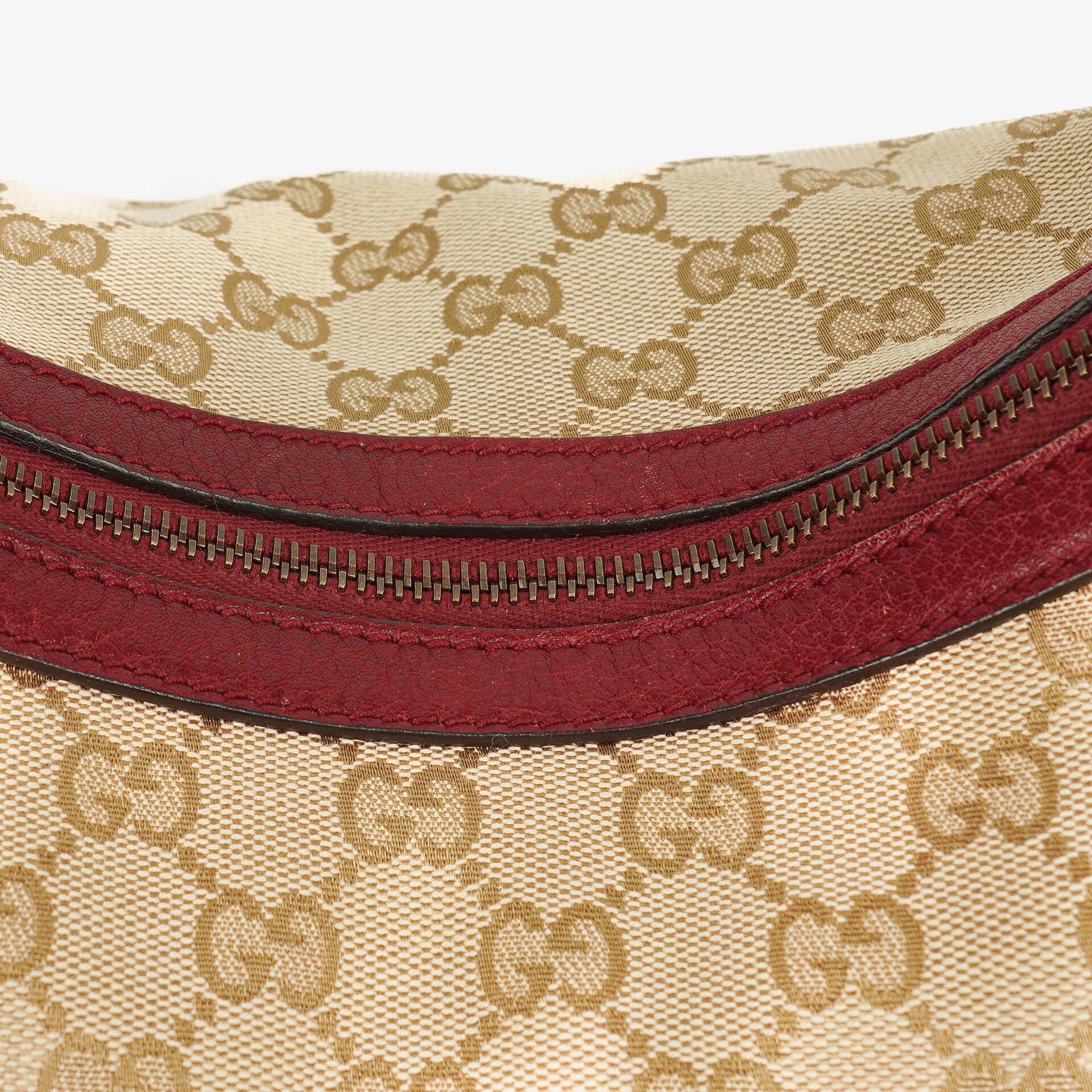 Gucci Beige/Rot GG Canvas Miss GG Original Hobo-Tasche